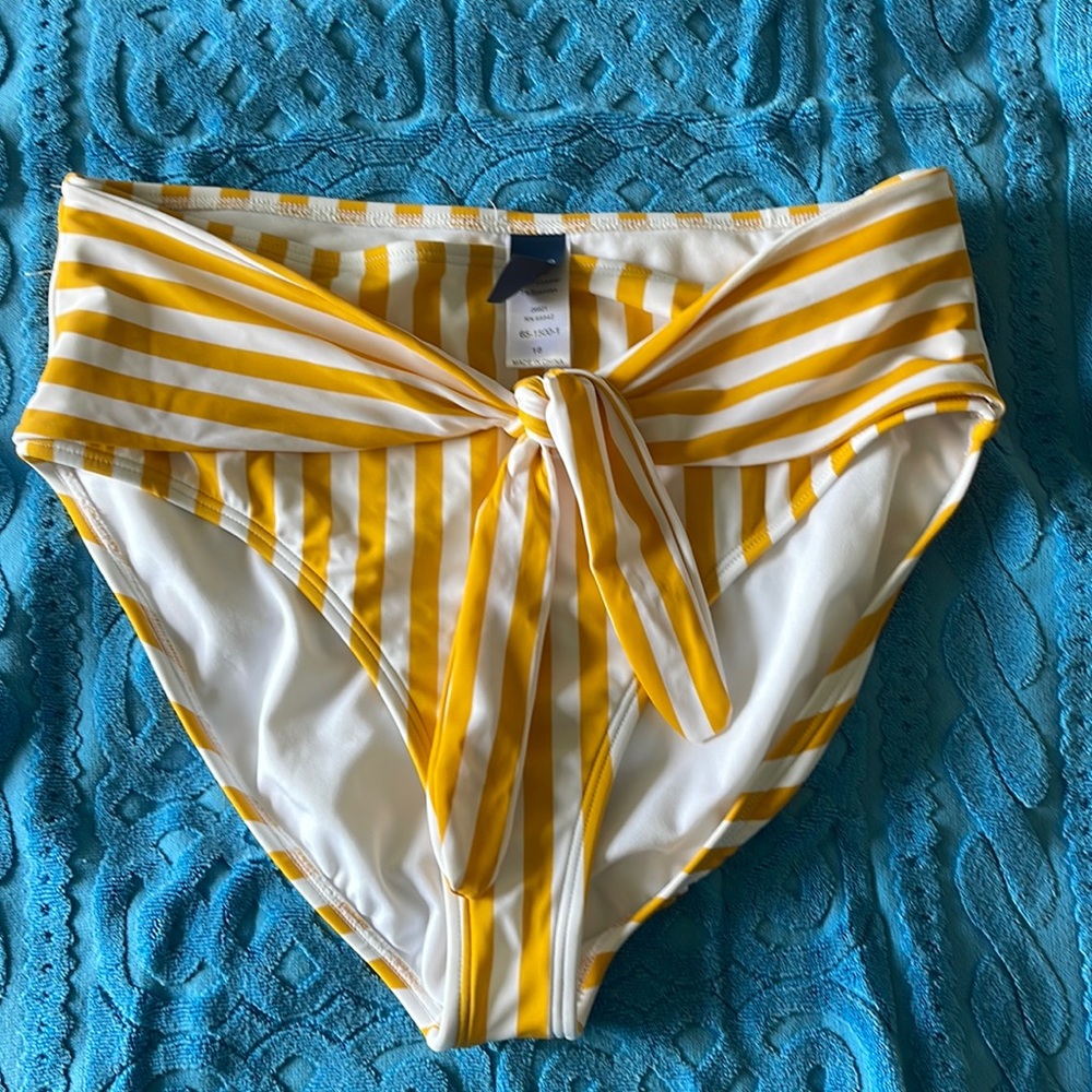 Gabifresh X Swimsuits for all high waist striped tie-front bikini bottoms sz 18